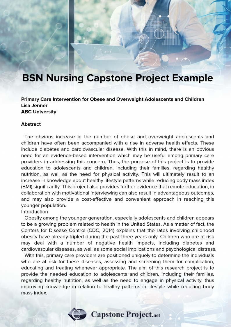 msn nursing education capstone project ideas