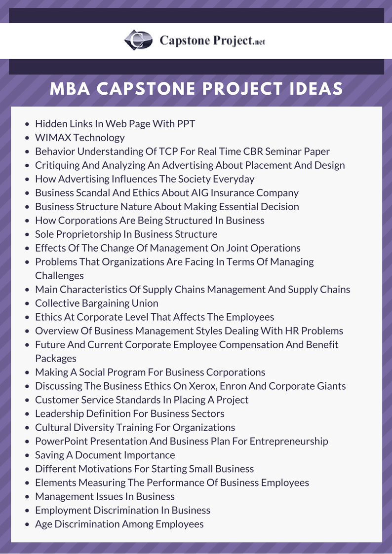 examples of capstone projects in public health
